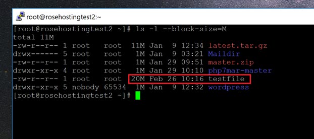 Creating 20MB Test File