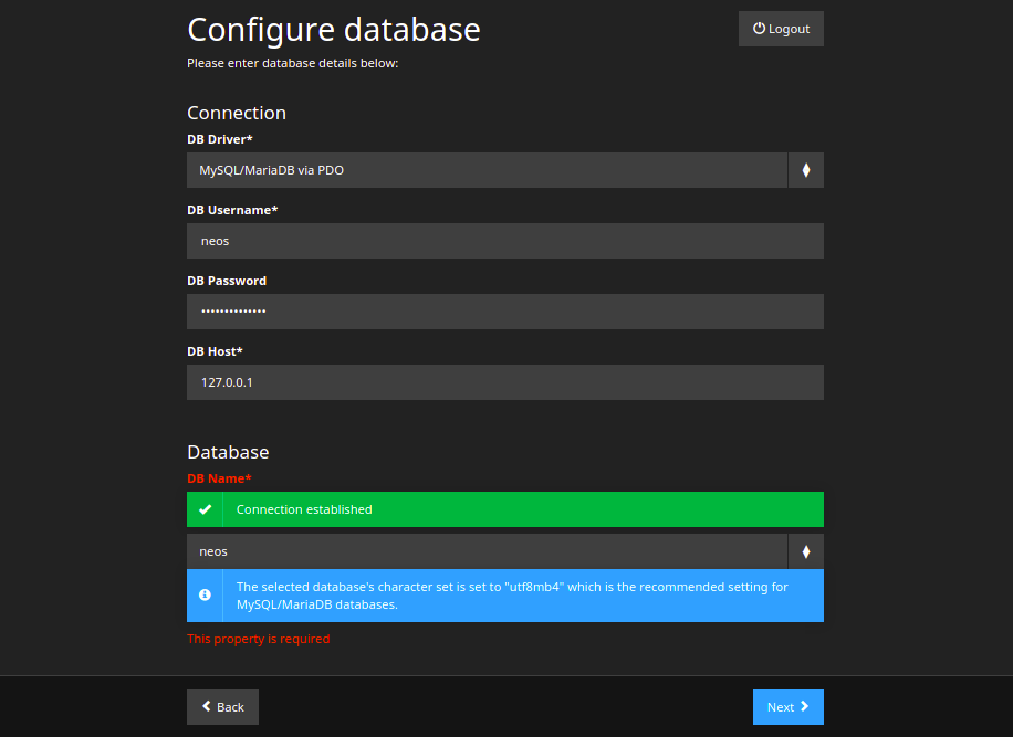 configure neos cms on ubuntu 20.04