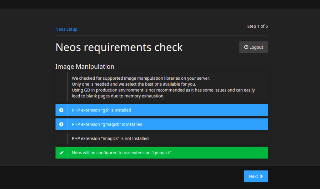 set up neos cms on ubuntu 20.04